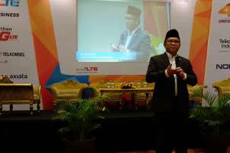 Menkominfo Rudiantara sedang berbicara dalam acara Indonesia LTE Conference 2016, Rabu (18/5/2016)