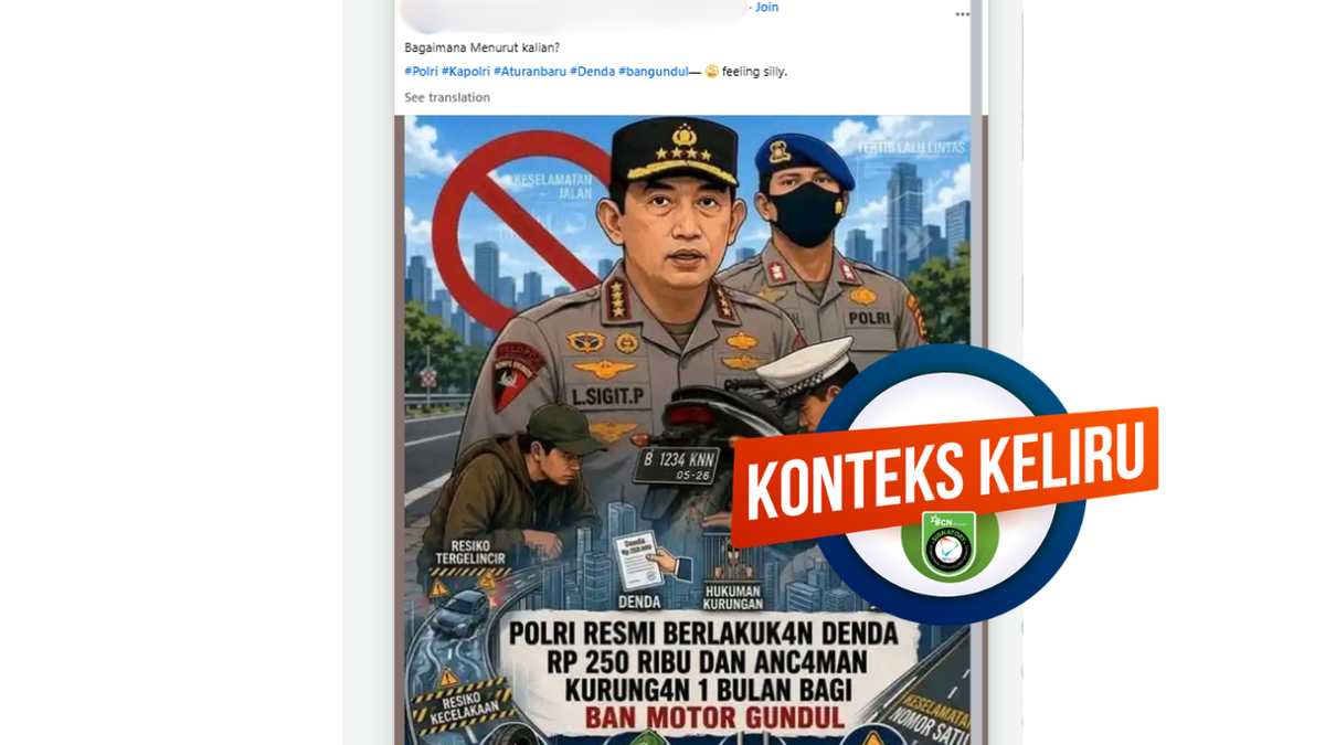 INFOGRAFIK: Kabar Keliru Polri Resmi Terapkan Sanksi Kurungan dan Denda Tilang untuk Ban Gundul