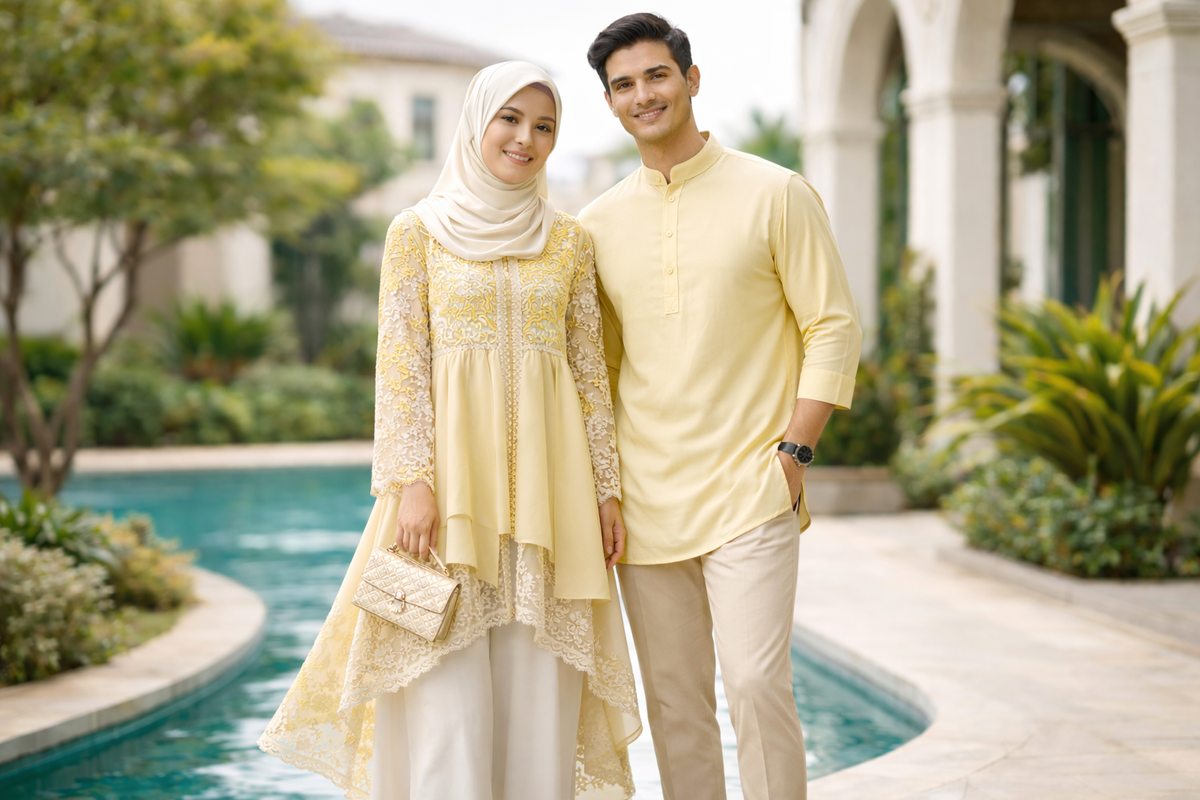 Baju couple lebaran kasual modern