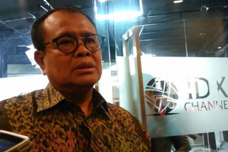 Direktur Utama BRI Syariah Moch Hadi Santoso, di Gedung BEI, Jakarta, Kamis (17/11/2016)