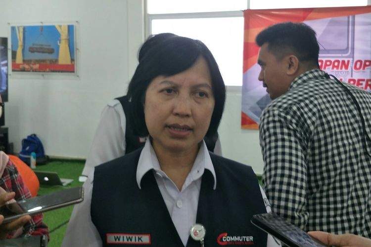 Direktur Utama PT KCI Wiwik Widayanti di Depo KRL Depok, Kamis (21/11/2019).