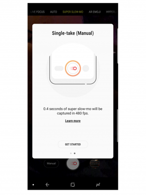 Tangkapan layar pembaruan fitur slow-motion Galaxy S9 dan S9 Plus
