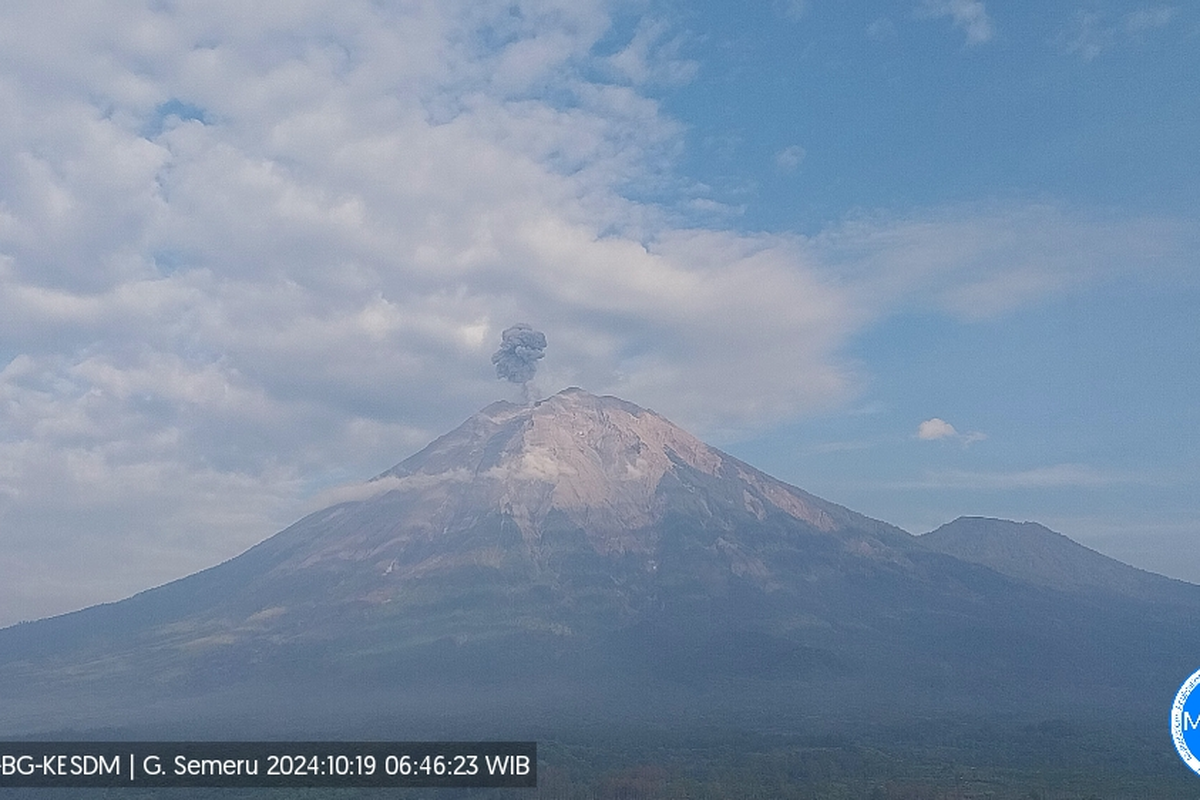 Erupsi Gunung Semeru, Sabtu (19/10/2024) pagi.