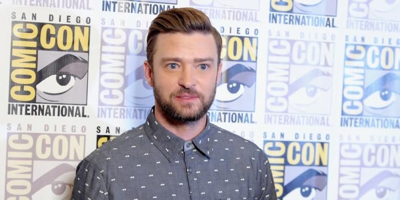 Aktor sekaligus penyanyi Justin Timberlake menghadiri konferensi pers DreamWorks Animation pada ajang Comic-Con International 2016 di Hilton Bayfront, San Diego, Kamis (21/7/2016).