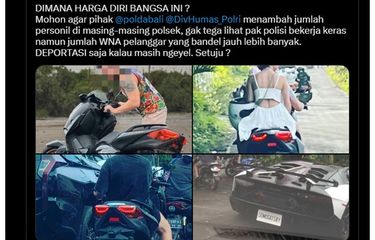 Unggahan viral WNA di Bali naiki kendaraan bernopol nama berbahasa Rusia