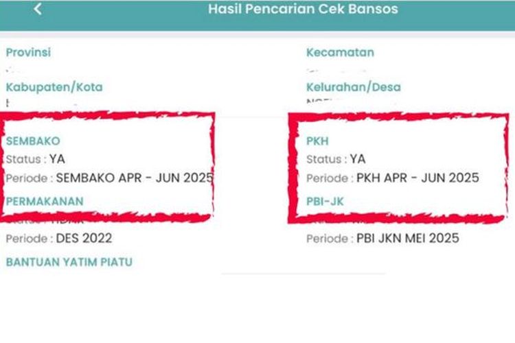 Tangkapan layar cek bansos PKH dan BPNT 2025. Cara cek penerima PKH 2025. Cara cek penerima BPNT 2025. Cek bansos PKH dan BPNT 2025. PKH BPNT September 2025.