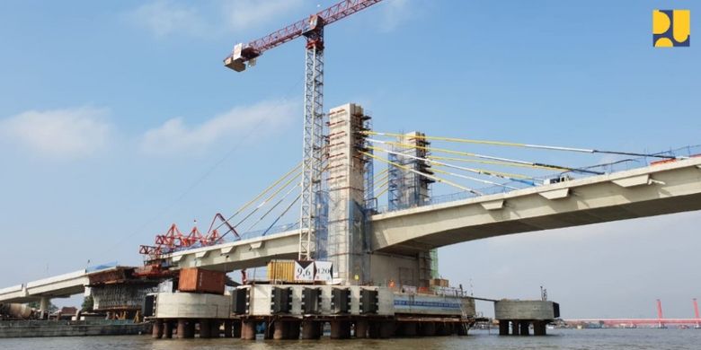 Pembangunan Jembatan Musi IV di Palembang, Sumatera Selatan.