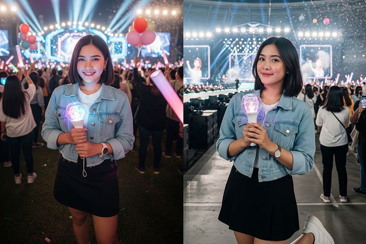 Dua sampel foto AI yang dibuat menggunakan Gemini AI