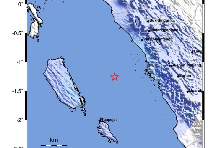 Gempa M 4,3 Guncang Padang dan Pariaman, Terasa seperti Truk Melintas