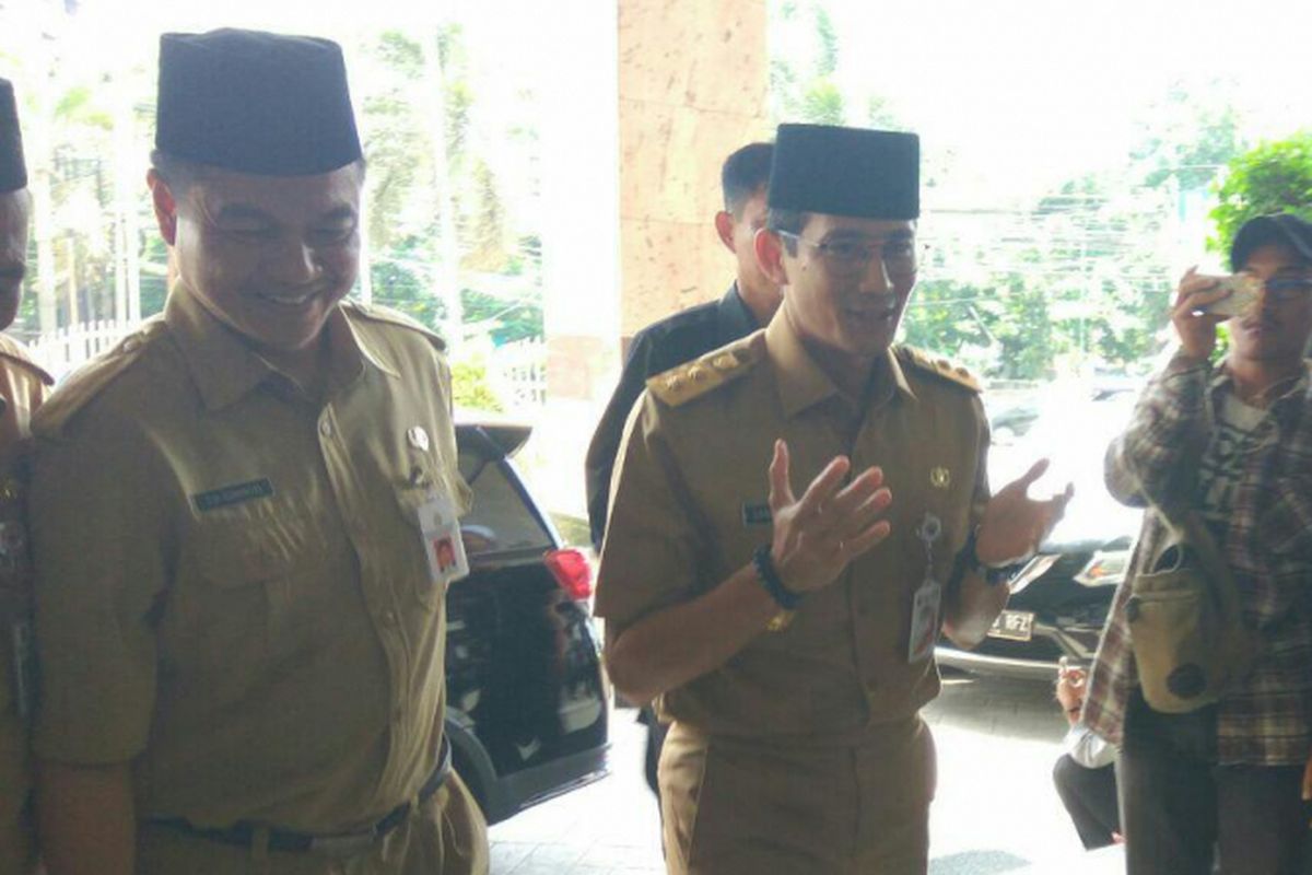 Wakil Gubernur DKI Jakarta, Sandiaga S Uno saat menyambangi Kantor BPRD, Jakarta Pusat.