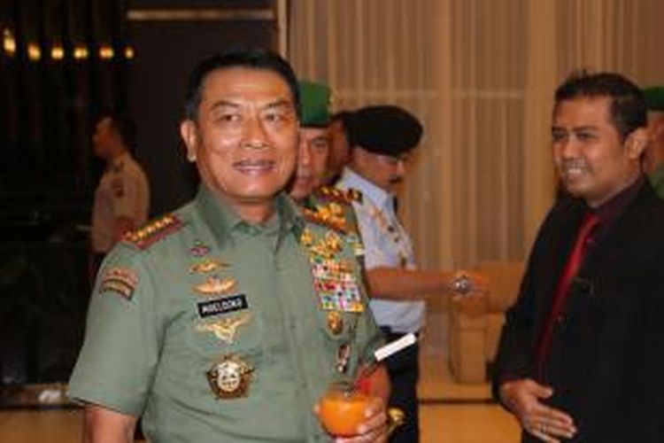 Panglima TNI, Jenderal TNI Moeldoko saat tiba di Hotel Aston Jayapura.