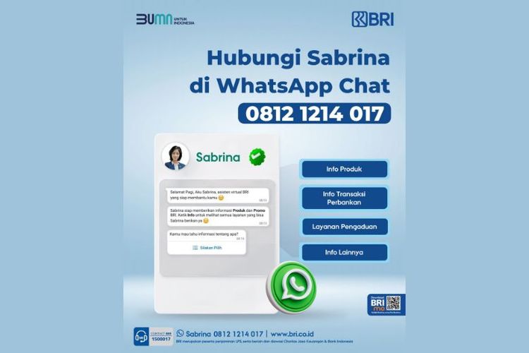 Informasi lengkap mengenai asisten virtual Bank BRI "Sabrina" untuk memenuhi kebutuhan nasabah selama Ramadhan dan Lebaran. 