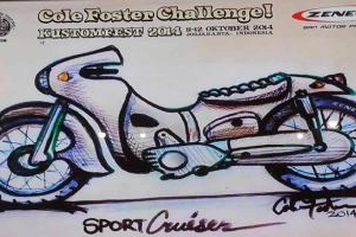 Zeneos Cole Foster Challange sebagai bagian dari Kustomfest 2014. Ini adalah tantangan bagi builder menerjemahkan sketsa menjadi sepeda motor kustom.