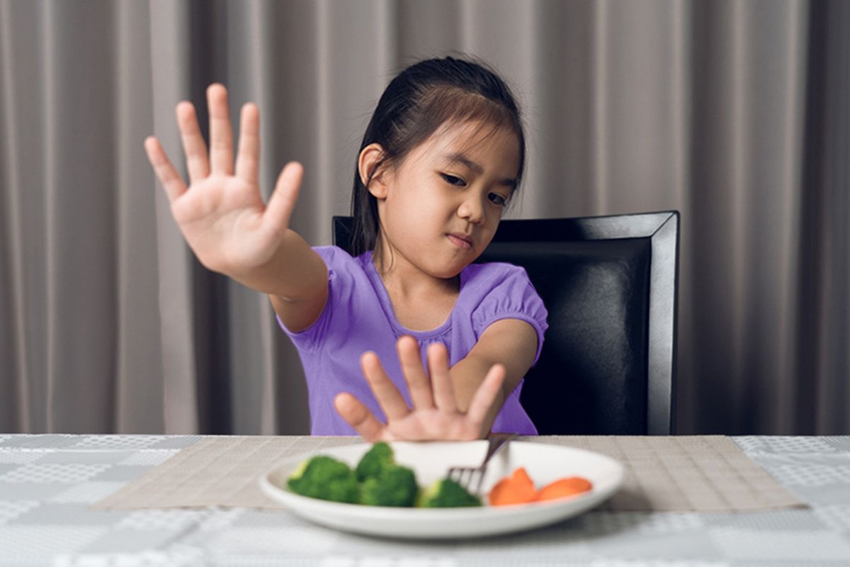 Ilustrasi anak susah makan. 