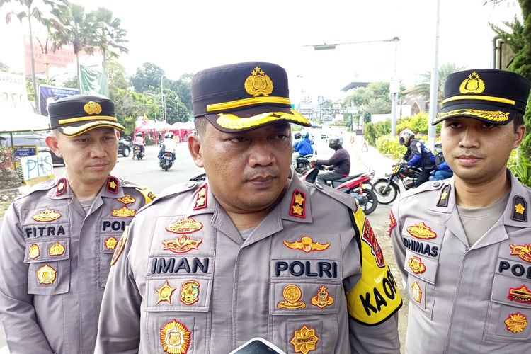 Kapolres Bogor AKBP Iman Imanuddin saat ditemui di Simpang Gadog, Ciawi, Kabupaten Bogor, Jawa Barat, Minggu (22/4/2023).
