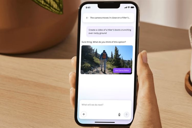 Ilustrasi dukungan model AI Google Veo 3 di aplikasi Canva