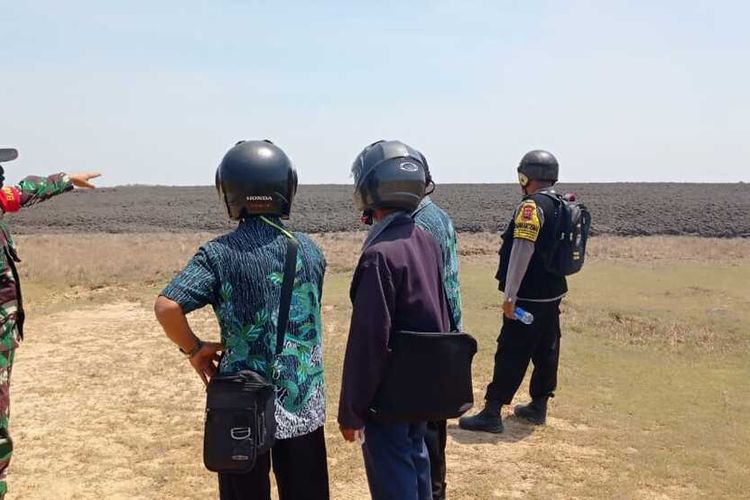 Kawah lumpur panas Kesongo di kawasan Kesatuan Pemangku Hutan atau KPH Randublatung, Desa Gabusan, Kecamatan Jati, Kabupaten Blora, Jawa Tengah menyembur dashyat, Kamis (27/8/2020) pagi.