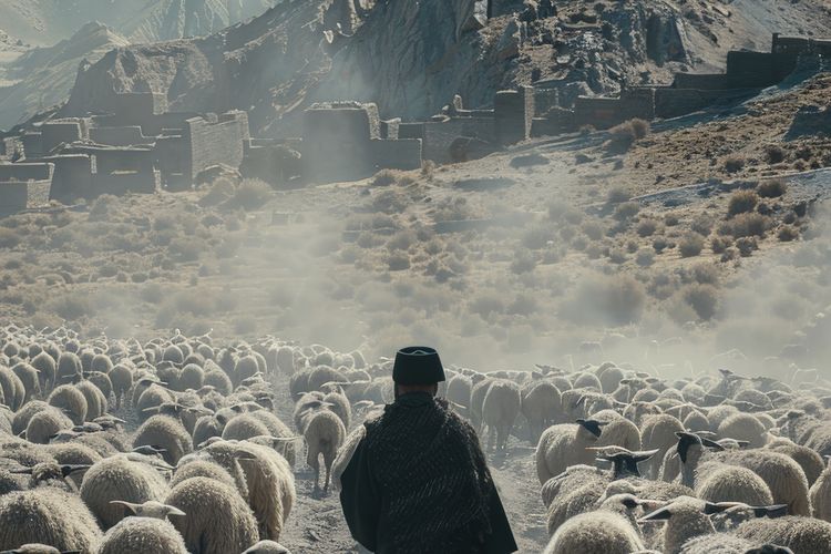 Ilustrasi penggembala kambing