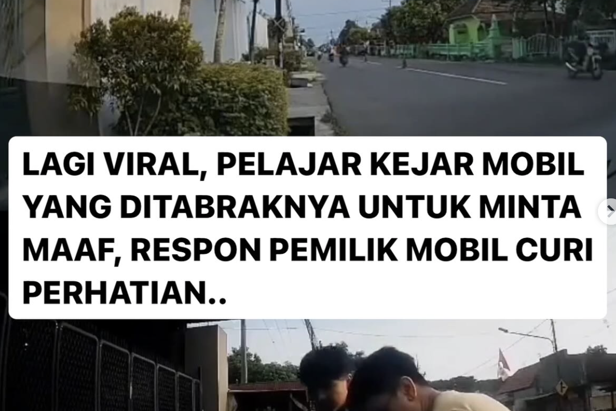 Tidak Sengaja Tabrak Mobil, Pelajar Ini Justru Mengejar Untuk Minta Maaf
