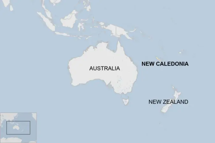 Lokasi Kaledonia Baru di peta.