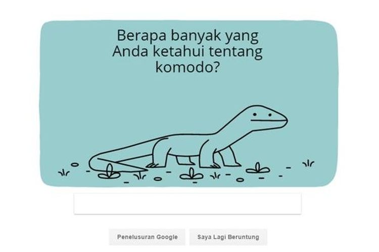 Google ikut merayakan ulang tahun Taman Nasional Komodo ke-37 dengan doodle interaktif.