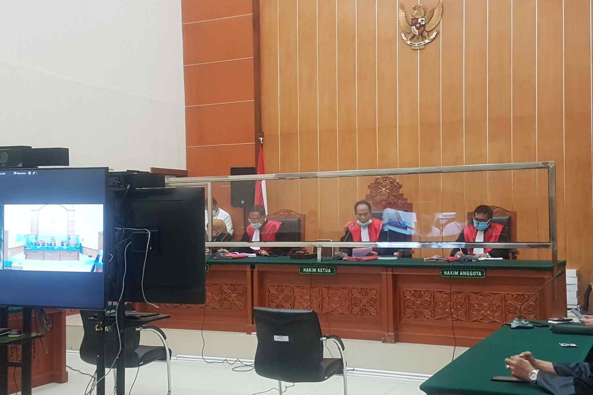 Suasana sidang lanjutan John Kei di Pengadilan Negeri Jakarta Barat Rabu (11/5/2021).