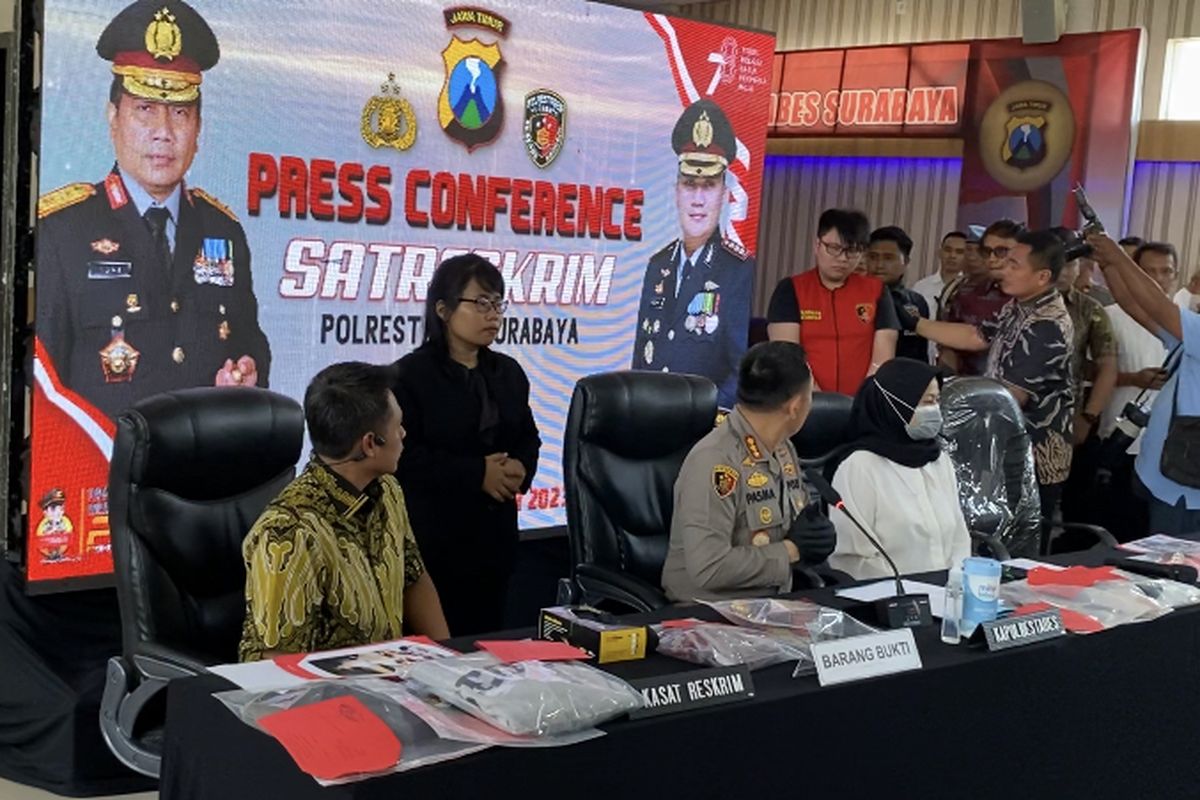 Tersangka aniaya pacar hingga tewas di Surabaya.