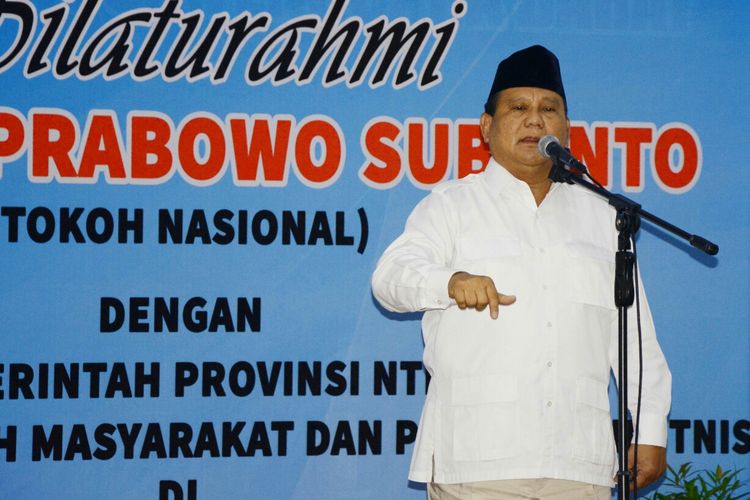 Prabowo Subianto saat silaturahmi di NTB, Selasa (7/3/2017).