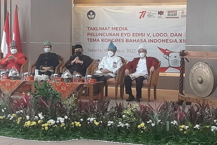 Peluncuran Ejaan Bahasa Indonesia yang Disempurnakan (EYD) edisi V pada Kamis (18/8/2022) di Kantor Badan Pengembangan dan Pembinaan Bahasa (Badan Bahasa), Jakarta.