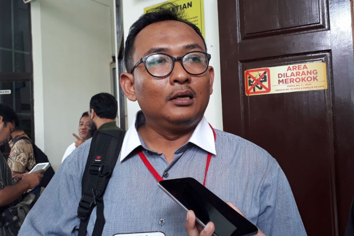 Kuasa Hukum penghuni Apartemen Kalibata City, Syamsul Munir, di Pengadilan Negeri Jakarta Selatan, Rabu (21/3/2018).