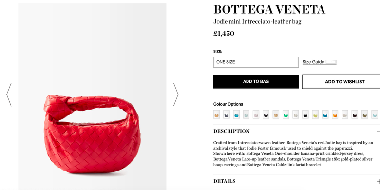 Tas Bottega Veneta Jodi Mini Red