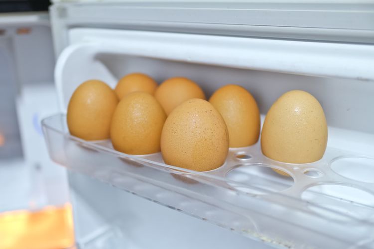 Ilustrasi telur, menyimpan telur di kulkas.