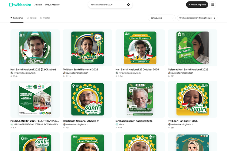 50 Link Twibbon Hari Santri Nasional 2026 Lengkap dengan Temanya 