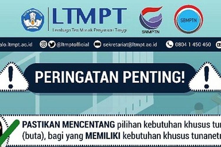 Tangkapan layar laman LTMPT.