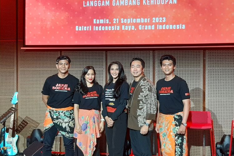 Konferensi Pers Pertunjukkan Teater Janji Soekma: Langgam Gambang Kehidupan di Galeri Indonesia Kaya, Jakarta Pusat, Kamis (21/9/2023)