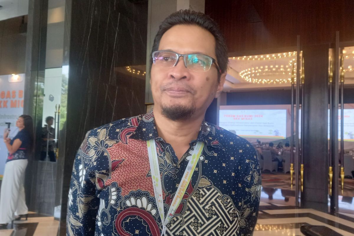 Koordinator Penyiapan Program Minyak dan Gas Bumi Kementerian ESDM Rizal Fajar Muttaqin dalam acara Forum Gas Bumi 2024 SKK Migas di Bandung, Jawa Barat, Rabu (19/6/2024).