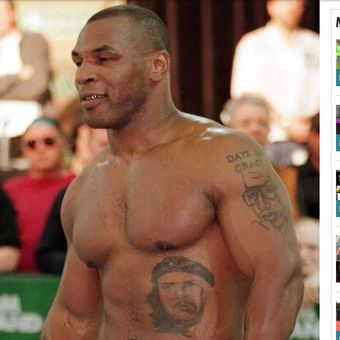 Tato Che Guevara yang ada di rusuk Mike Tyson.