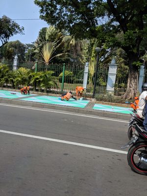 Kondisi terkini trotoar di koridor Jalan Sudirman-Thamrin.