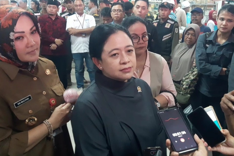Ketua DPP PDI-P Puan Maharani di Klaten, Jawa Tengah, Senin (4/12/2023).