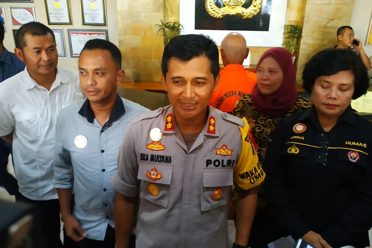 Wakapolres Metro Bekasi Kota, AKBP Eka Mulyana dalam konferensi pers yang digelar Selasa (17/9/2019).