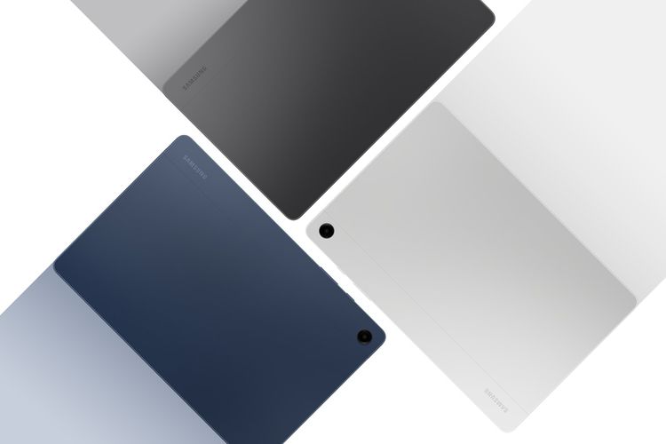Ilustrasi tiga varian warna Galaxy Tab A9 Series.