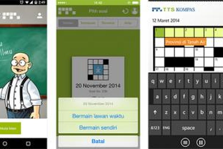 Aplikasi game mobile TTS KOMPAS kini tersedia di platform Android, iOS, dan Windows Phone