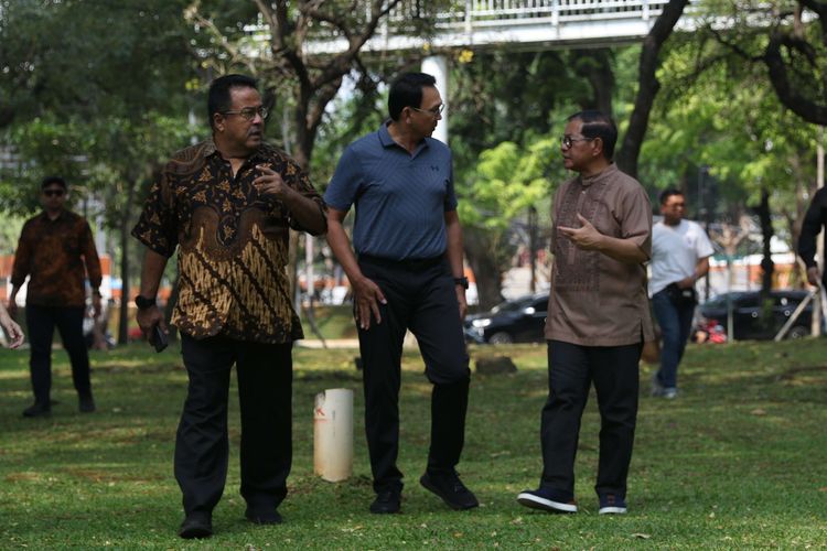 Pramono dan Rano Karno Temui Ahok di Simpang Susun Semanggi