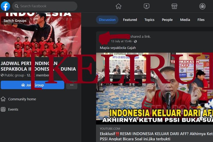 Hoaks yang menyebutkan Indonesia secara resmi sudah keluar dari AFF