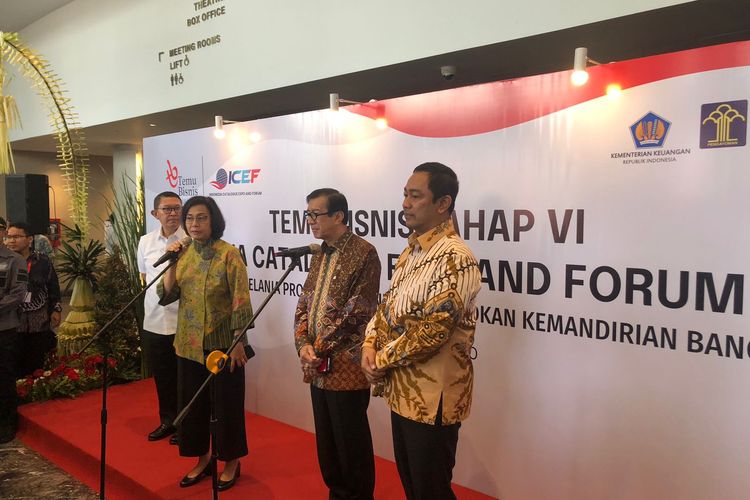 Konferensi pers Acara Temu Bisnis Tahap Keenam - Indonesia Catalogue Expo and Forum, di JIExpo Kemayoran, Jakarta