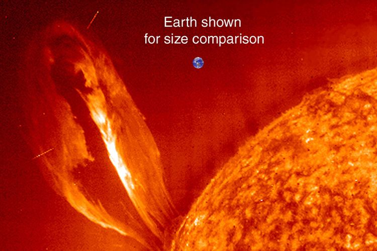 Perbandingan ukuran Planet Bumi dan Bintang Matahari