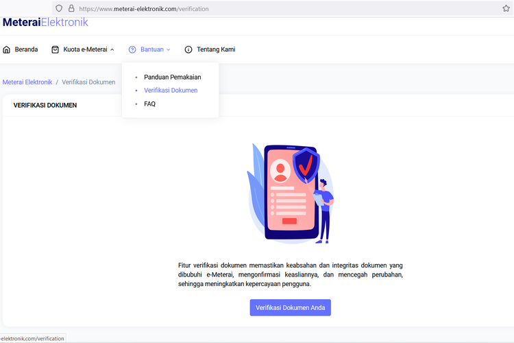 Ilustrasi cara cek keaslian e-meterai di dokumen CPNS 2024 lewat website meterai-elektronik.com.