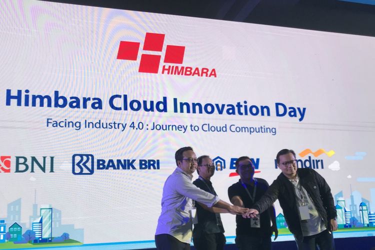 Peluncuran pengembangan Himbara Cloud di Menara Mandiri, Jakarta Pusat, Kamis (20/12/2018)