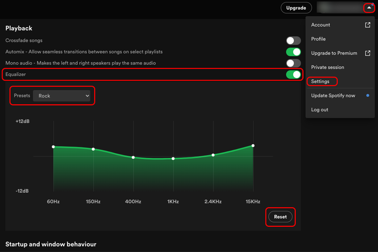 Cara meningkatkan suara musik di Spotify