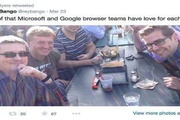 Tim browser Microsoft dan Google Chrome nongkrong bareng